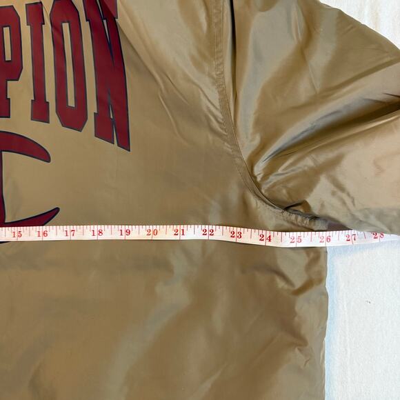 Champion Big C Coaches Jacket Men’s Large Tan with Burgundy Logo - Picture 6 of 14
